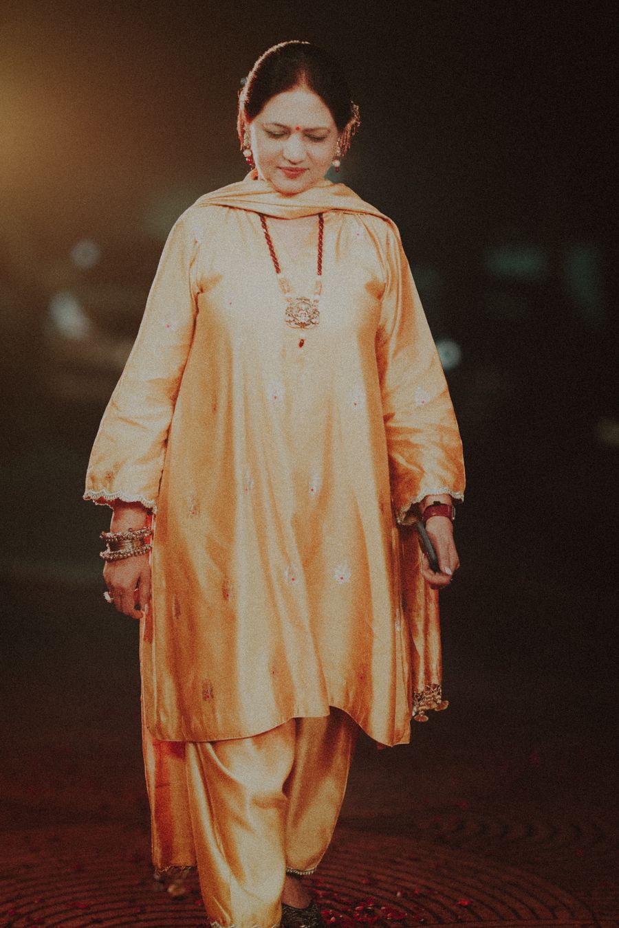Cream Salwar Kameez