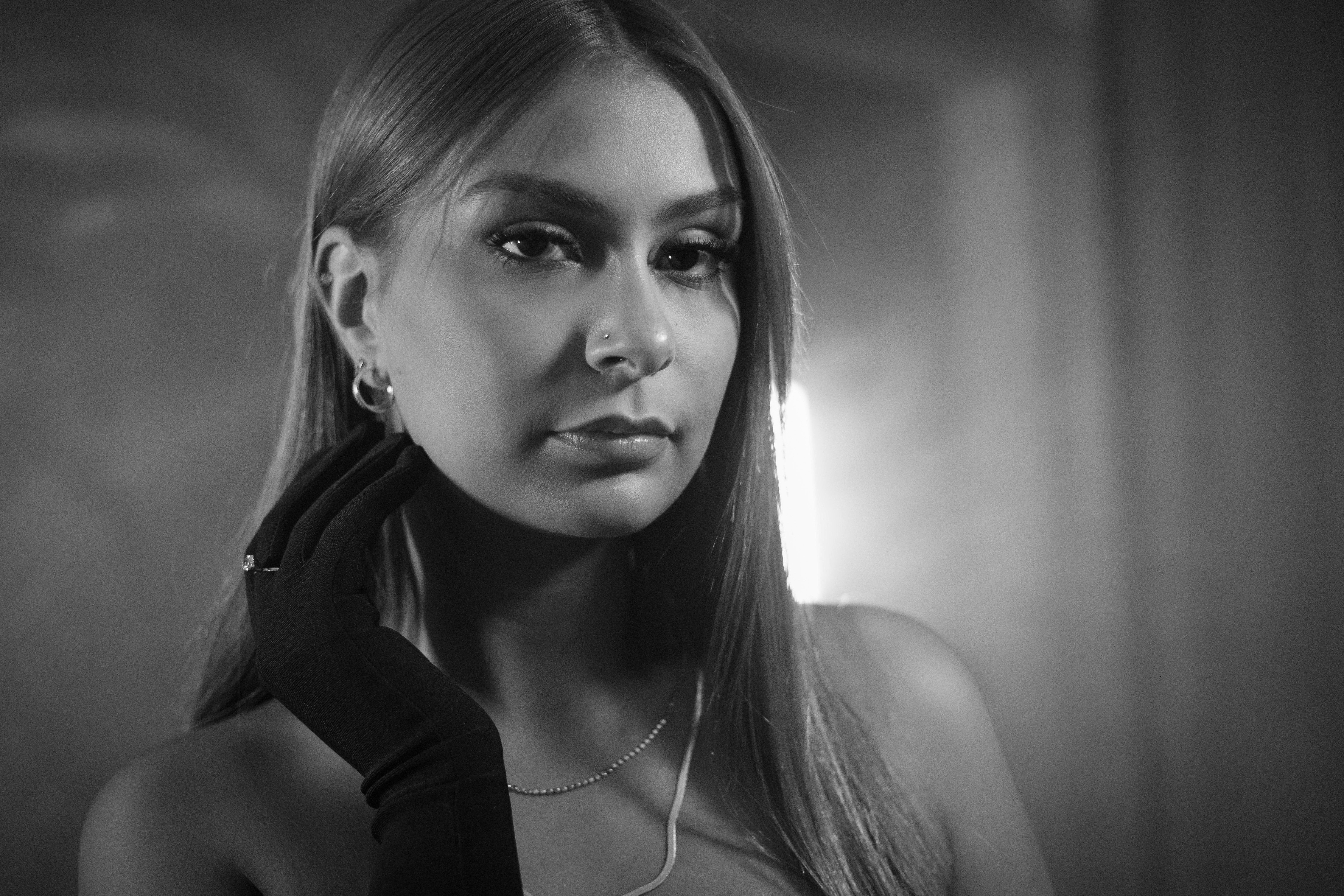 Elegant Black and White Portrait of a Young Woman · Free Stock Photo