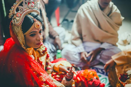 Free stock photo of bride, golden, hindu