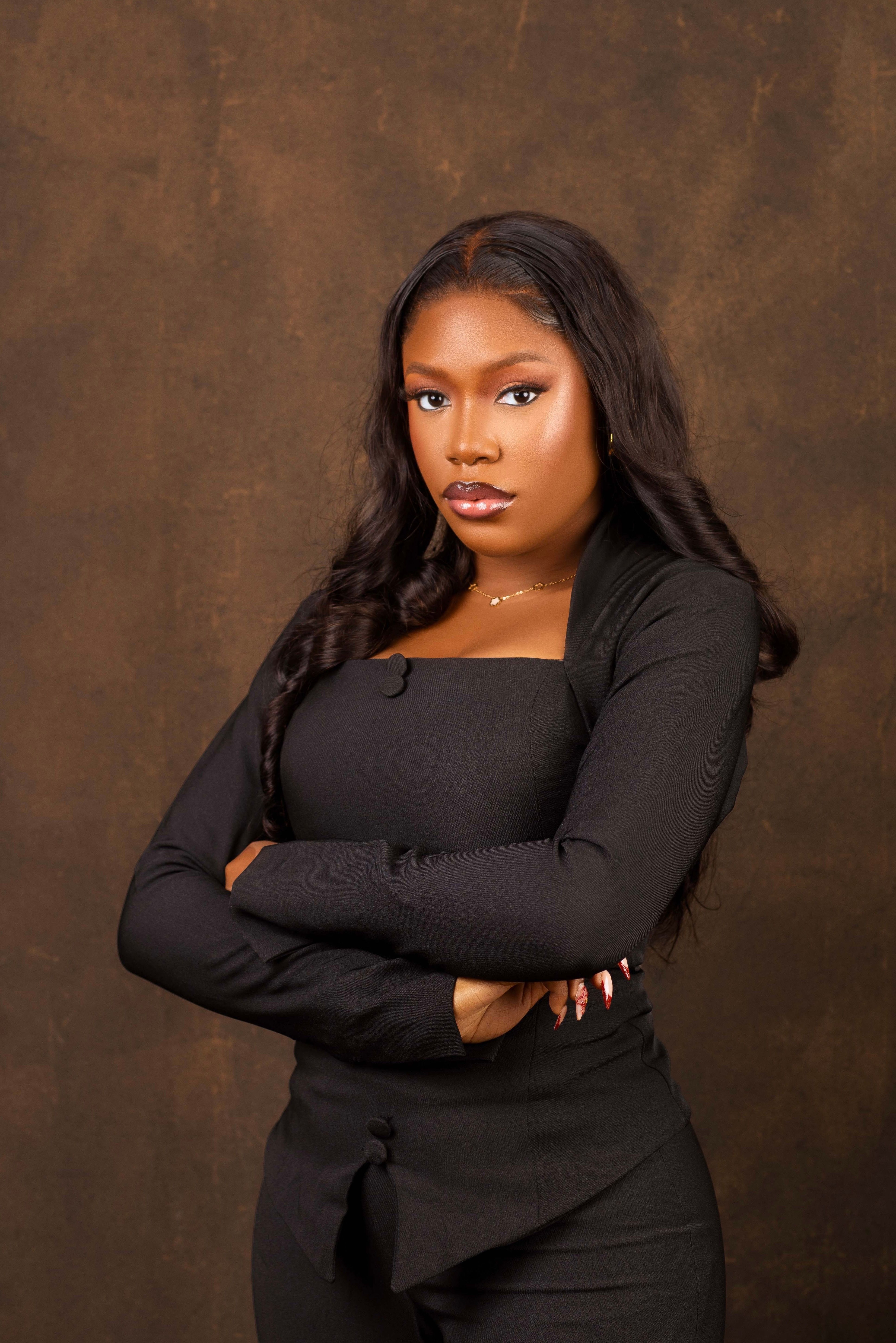 Confident Woman in Black Outfit Portrait  Free Stock Photo