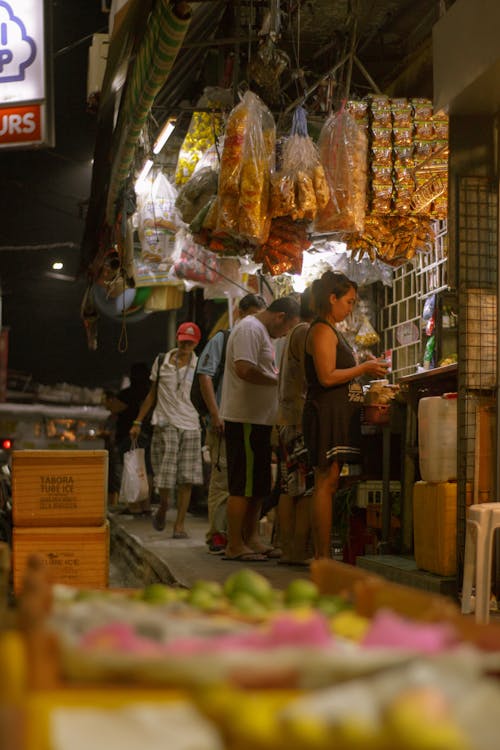 Free stock photo of foods, market, night