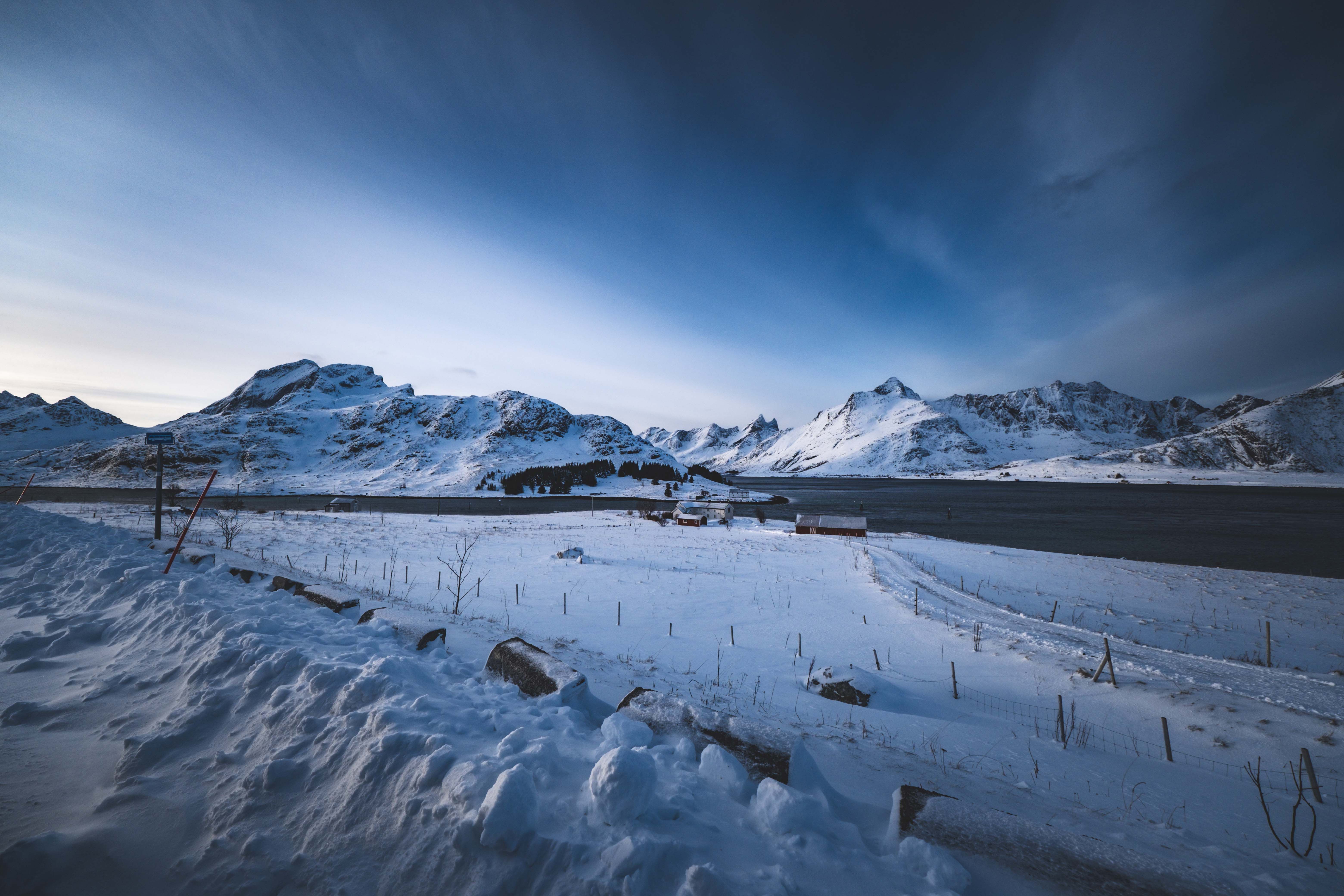 Scenic Winter Landscape of Snowy Mountains · Free Stock Photo