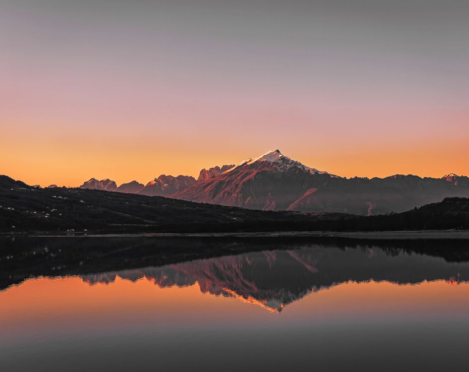 Stunning Mountain Reflection at Sunset · Free Stock Photo