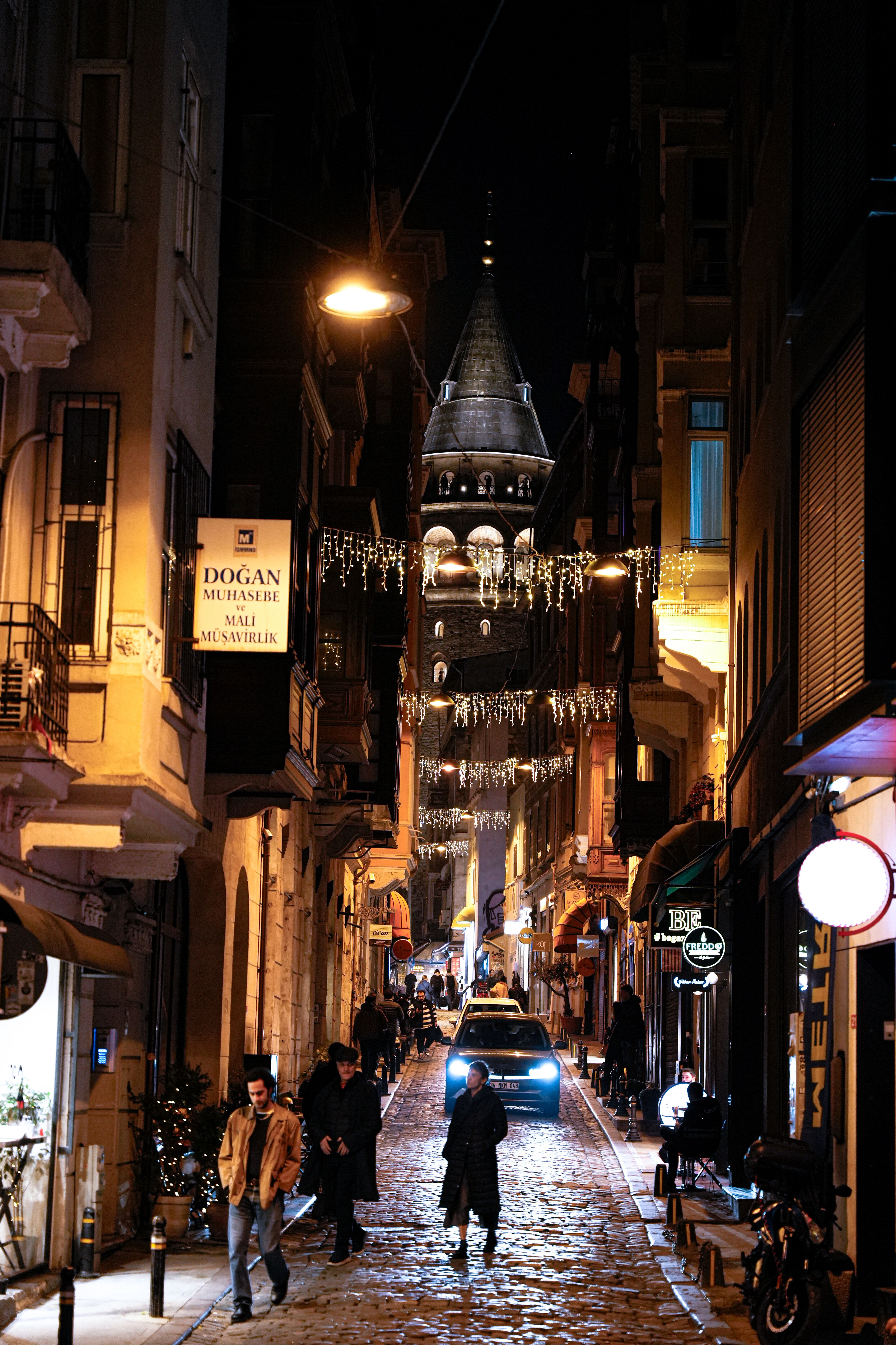 Night View of Galata Tower in Istanbul · Free Stock Photo