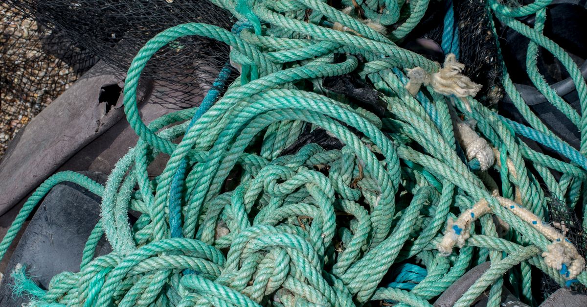 Tangled Marine Ropes Tangled Green Ropes on Weathered Surface · Free Stock Photo