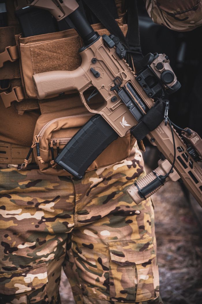 Military tactical gear close-up