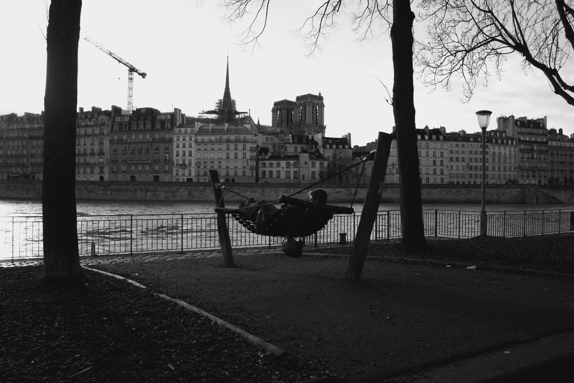 Paris Dancing Riverside Serene Riverside Swing in Paris at Twilight · Free Stock Photo