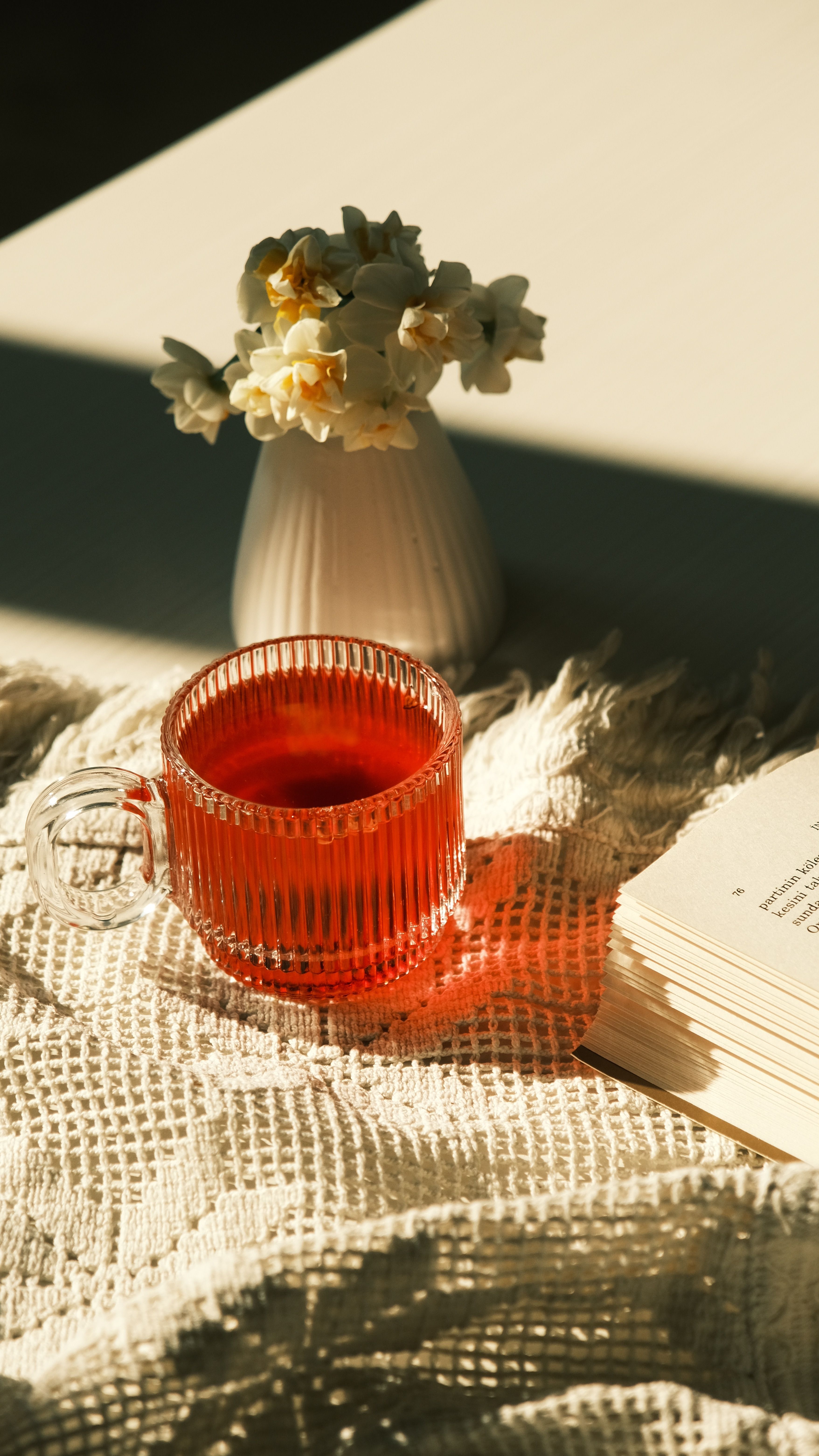 Cozy Still Life with Tea and Flowers in Warm Light · Free Stock Photo