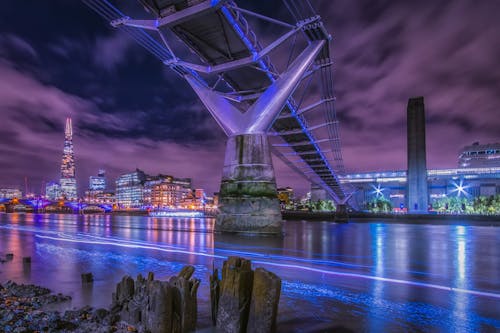 Body of Water Under Cable Bridge