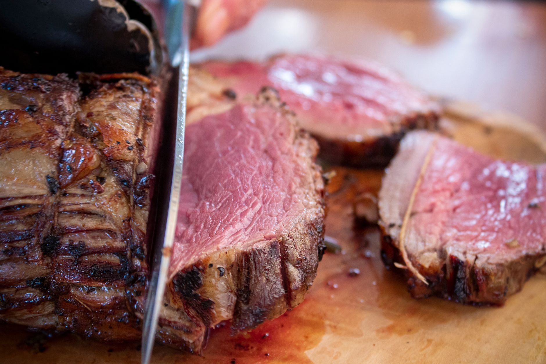 Juicy blue rare steak with grill marks ready to serve