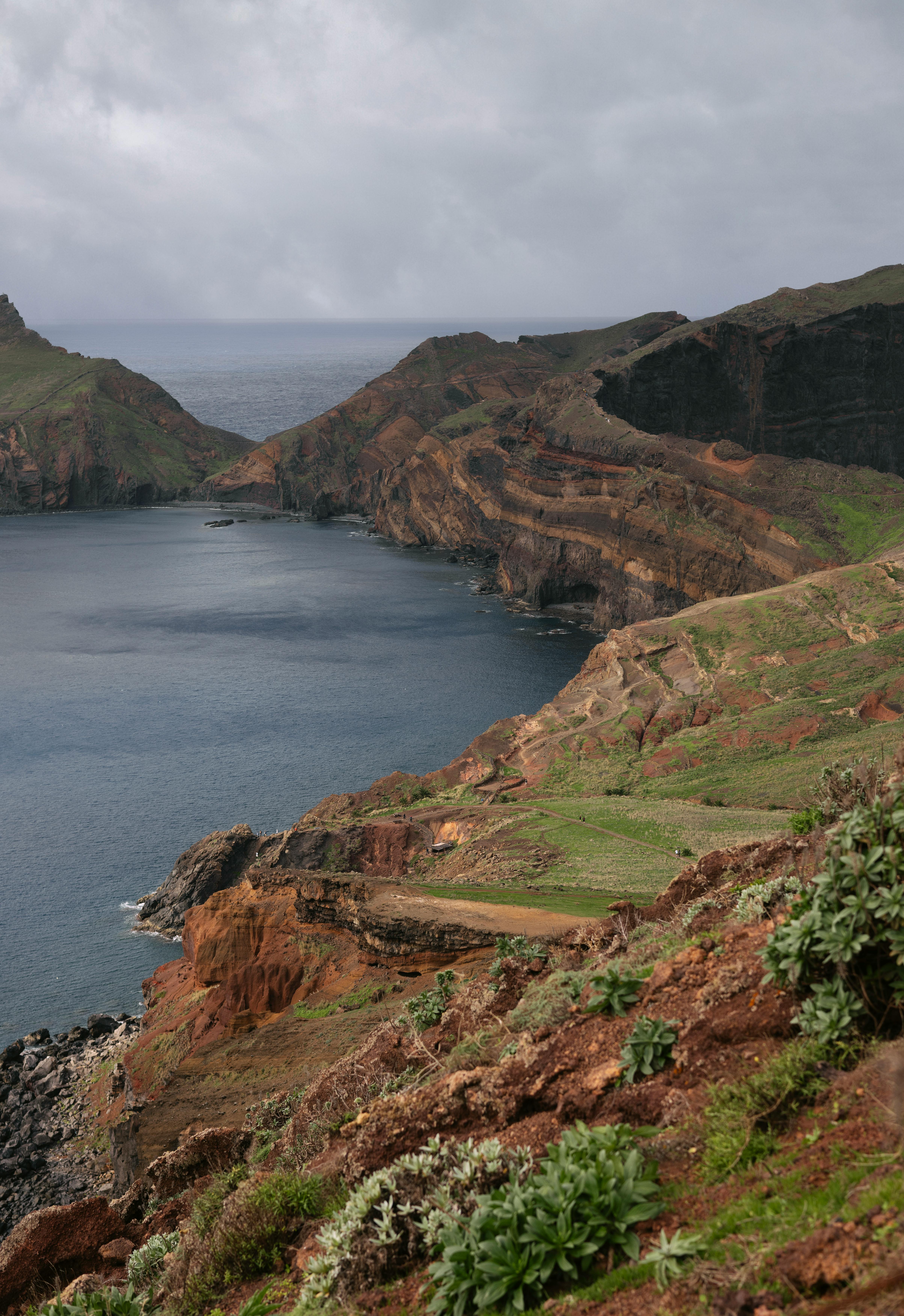 Stunning cliffside view of Madeira's eastern coast with dramatic landscapes and ocean views.