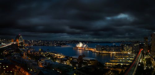 Fotografi Tampilan Atas Gedung Opera Sydney, Australia
