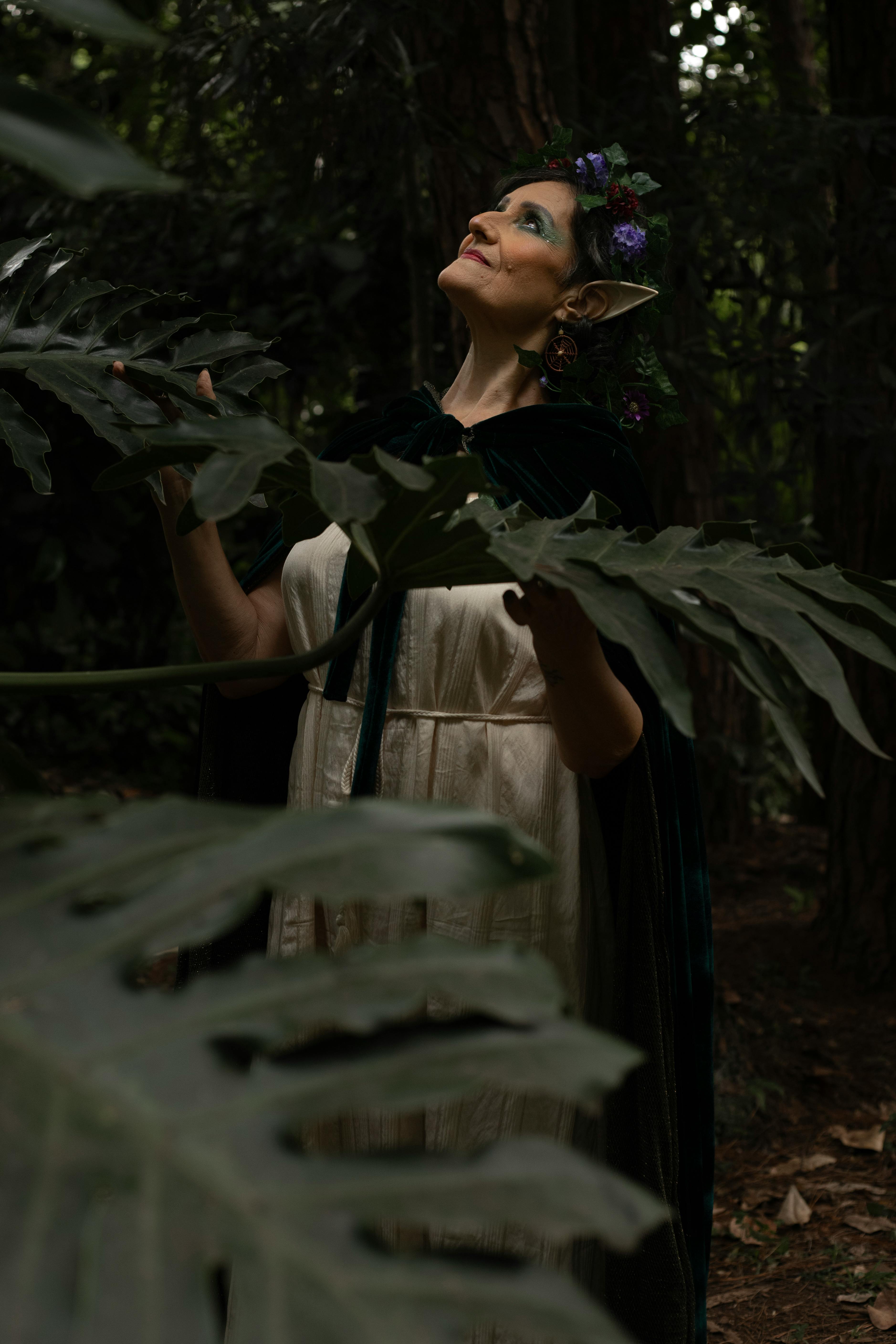 Mystical forest setting with a fairy-like figure in São Paulo, Brazil.
