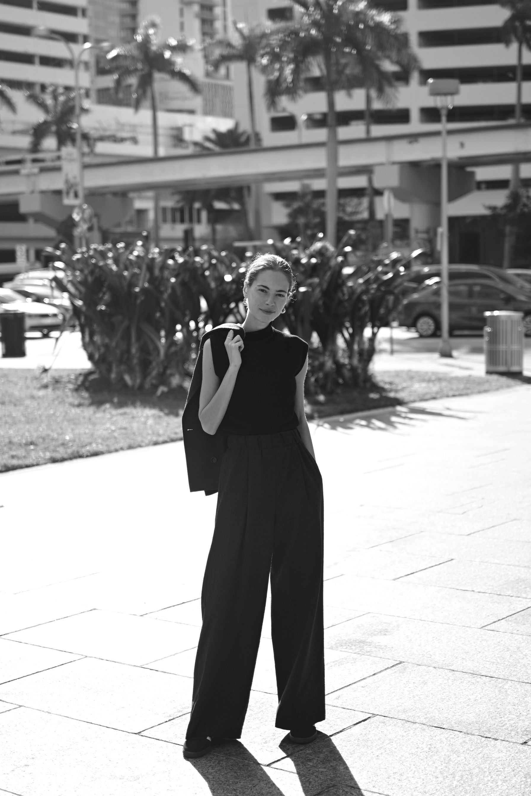 Black and White Urban Fashion Portrait Outdoors · Free Stock Photo