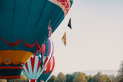 Three Asorted-color Hot Air Balloons