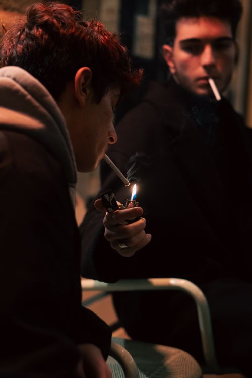 Two Men Smoking at Night in İstanbul · Free Stock Photo