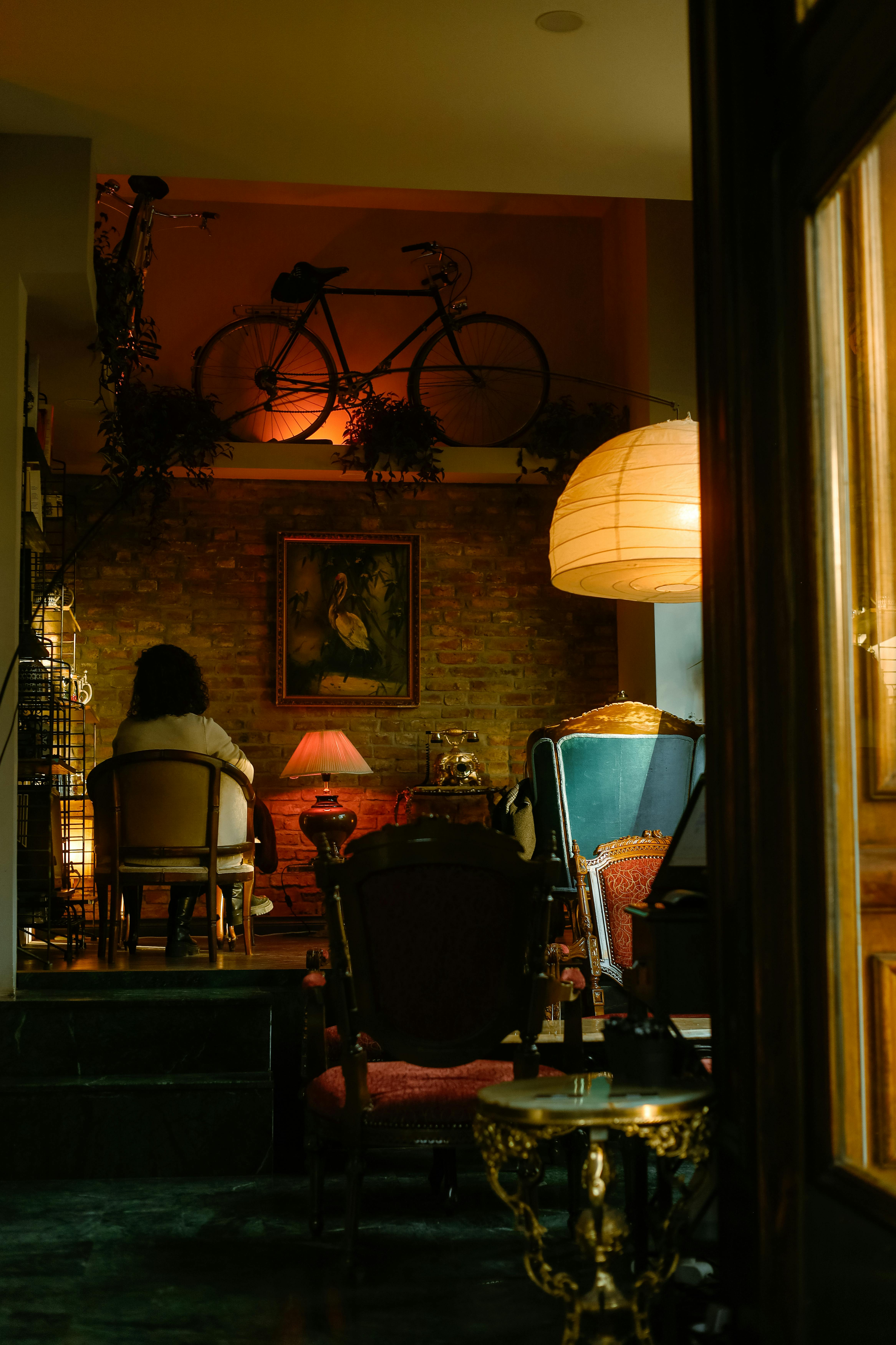 Vintage interior with warm cozy lighting ambience