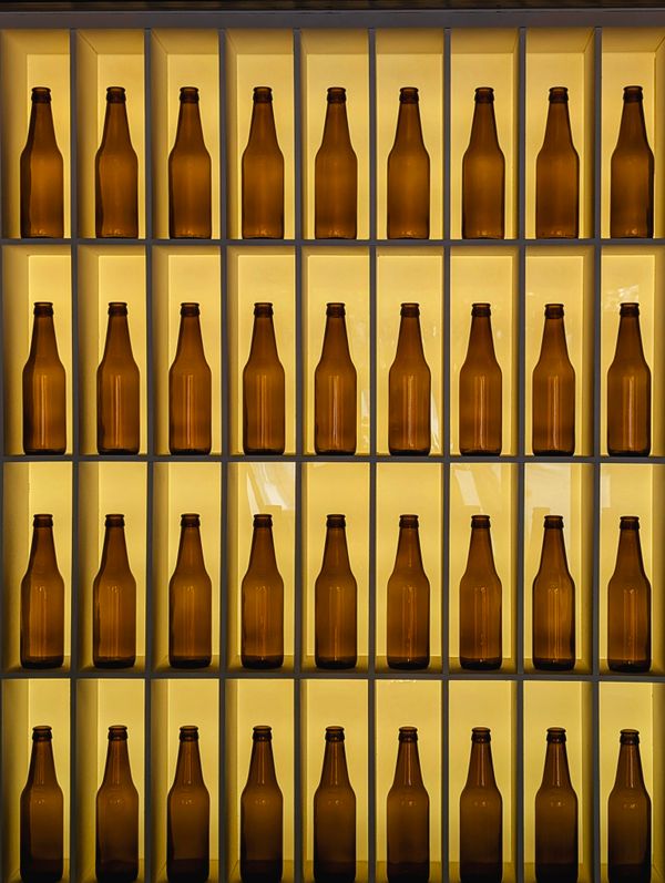 Lit bottle display wall