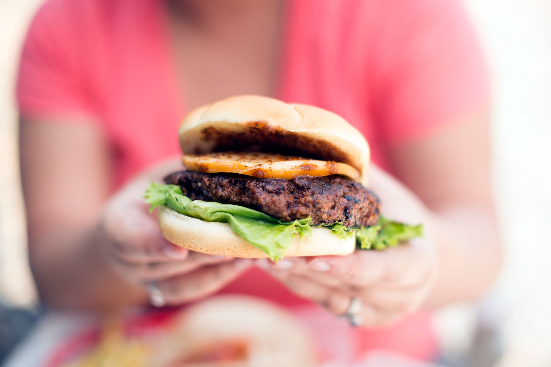Homemade Rodeo Burger with Onion Rings and BBQ Sauce