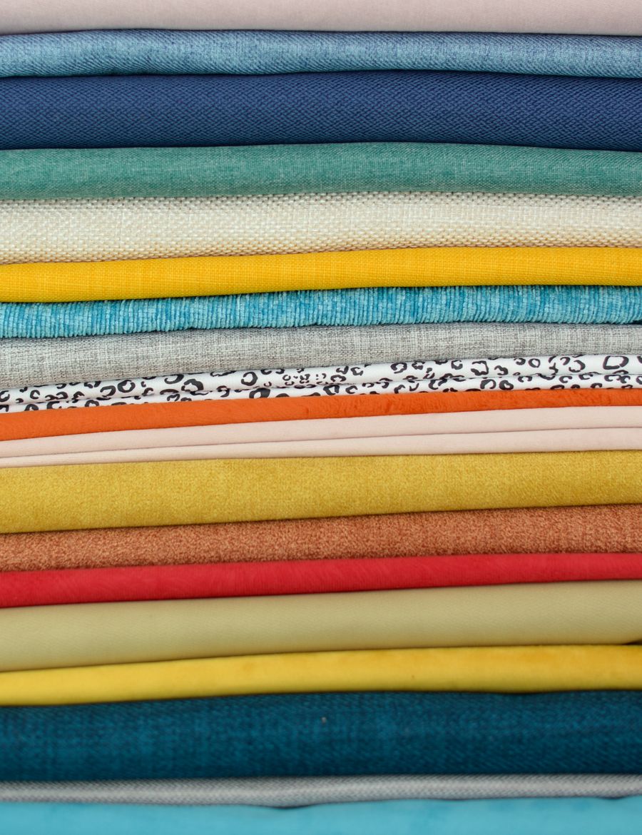 Stack of colorful quilting fabrics