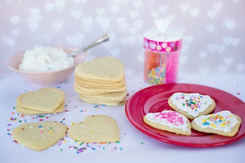 Heart Pie in Dish With Sprinkle