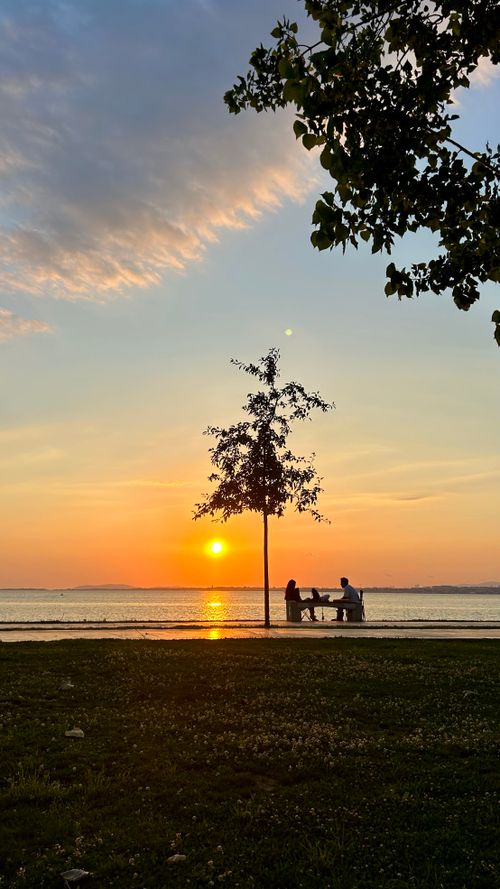 Free stock photo of beach sunset, city of istanbul, couple Stock Photo