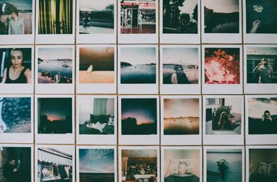 Instant photographs laid out in a grid — photo by Lisa Fotios on Pexels
