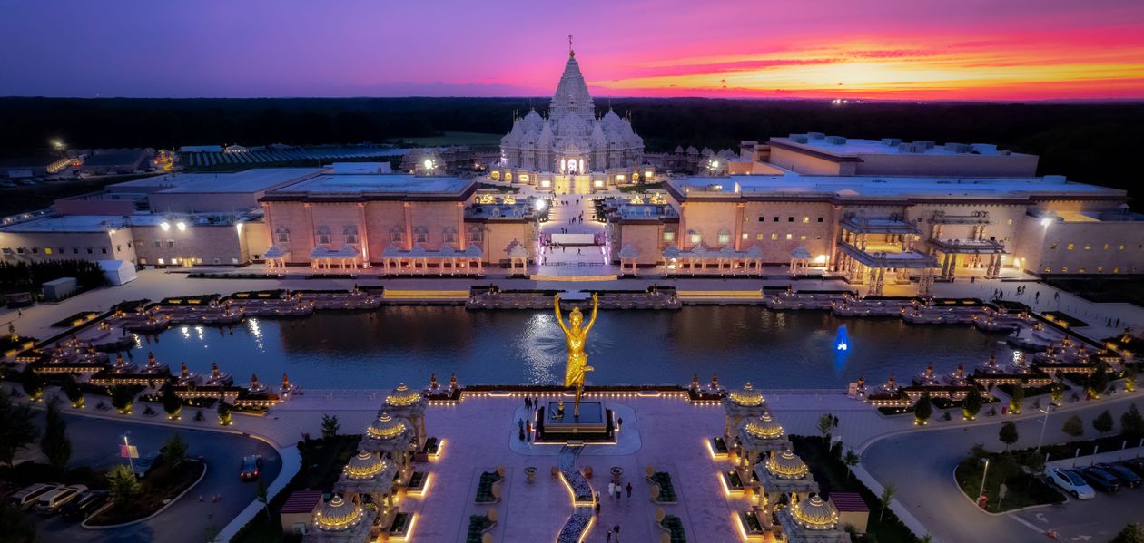 Baps In Nj Majestic BAPS Temple at Dusk in New Jersey · Free Stock Photo