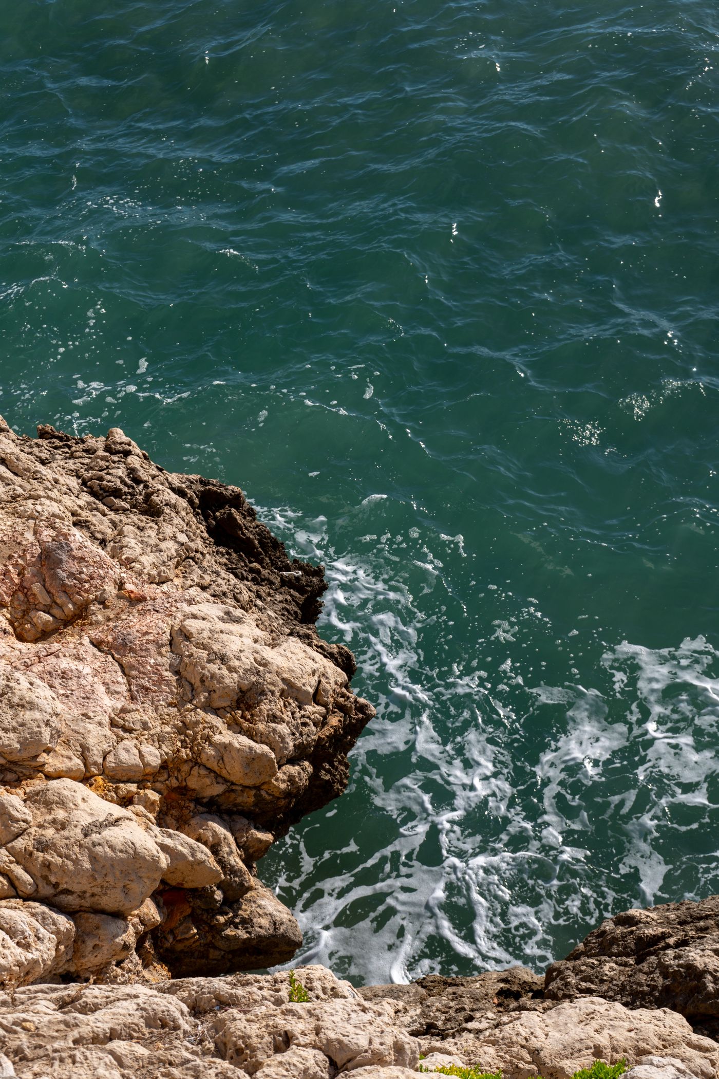 Dramatic coastal cliffs above the Mediterranean on the Amalfi Coast