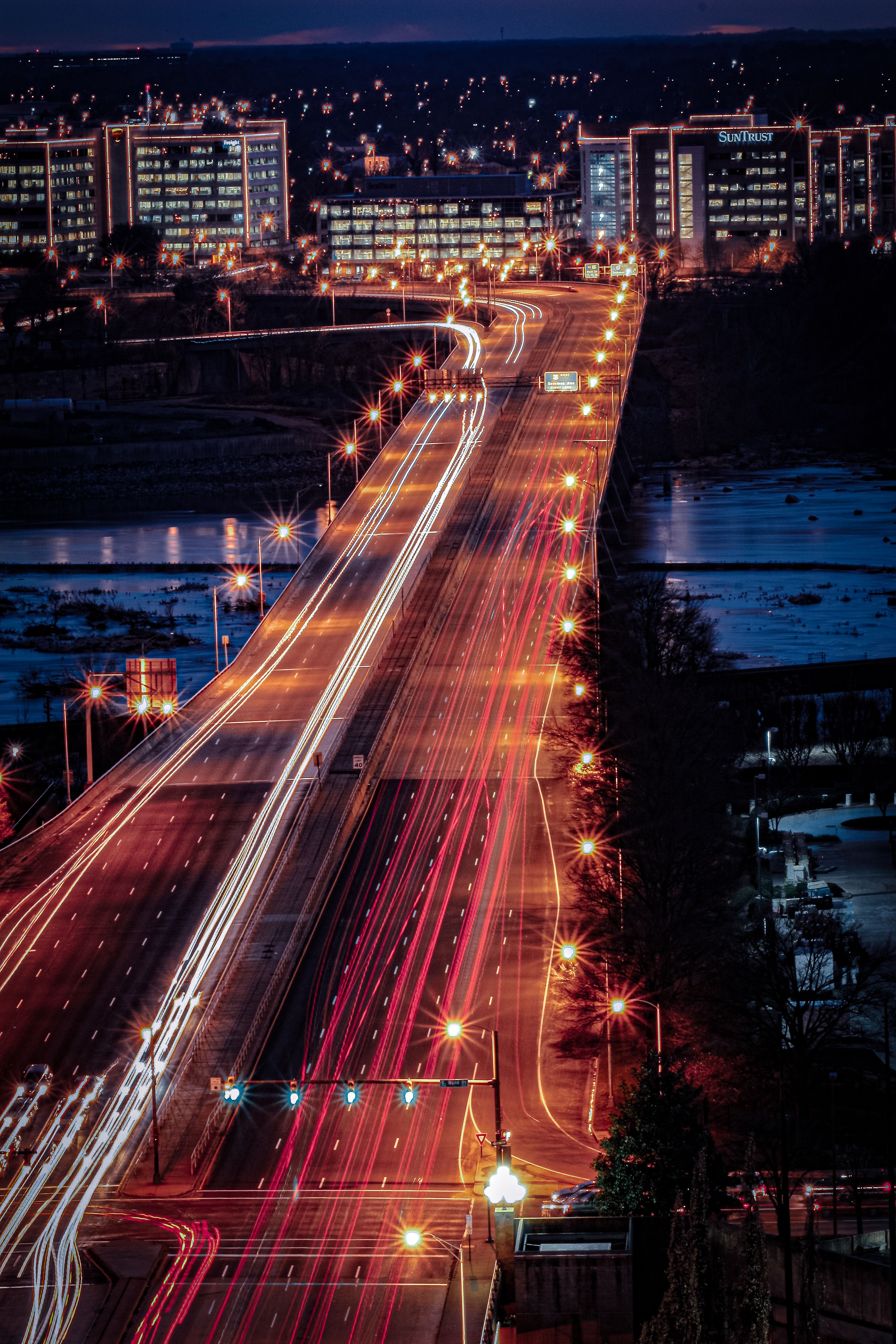 Night View of Illuminated Bridge in Richmond · Free Stock Photo