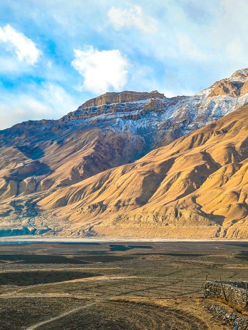 Free Stunning view of snow-capped mountains in Spiti Valley, Himachal Pradesh. Stock Photo