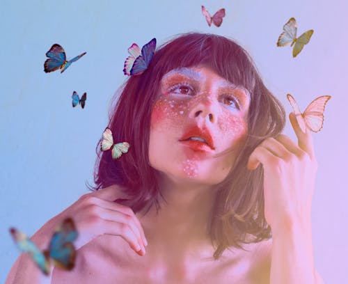 Imagine de stoc gratuită din fantezie, fata cu flori, fluturi