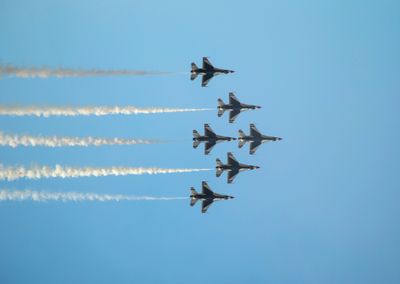 Aerobatic Jet Formation in Clear Sky · Free Stock Photo