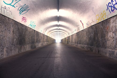Free stock photo of city lights, tunnel