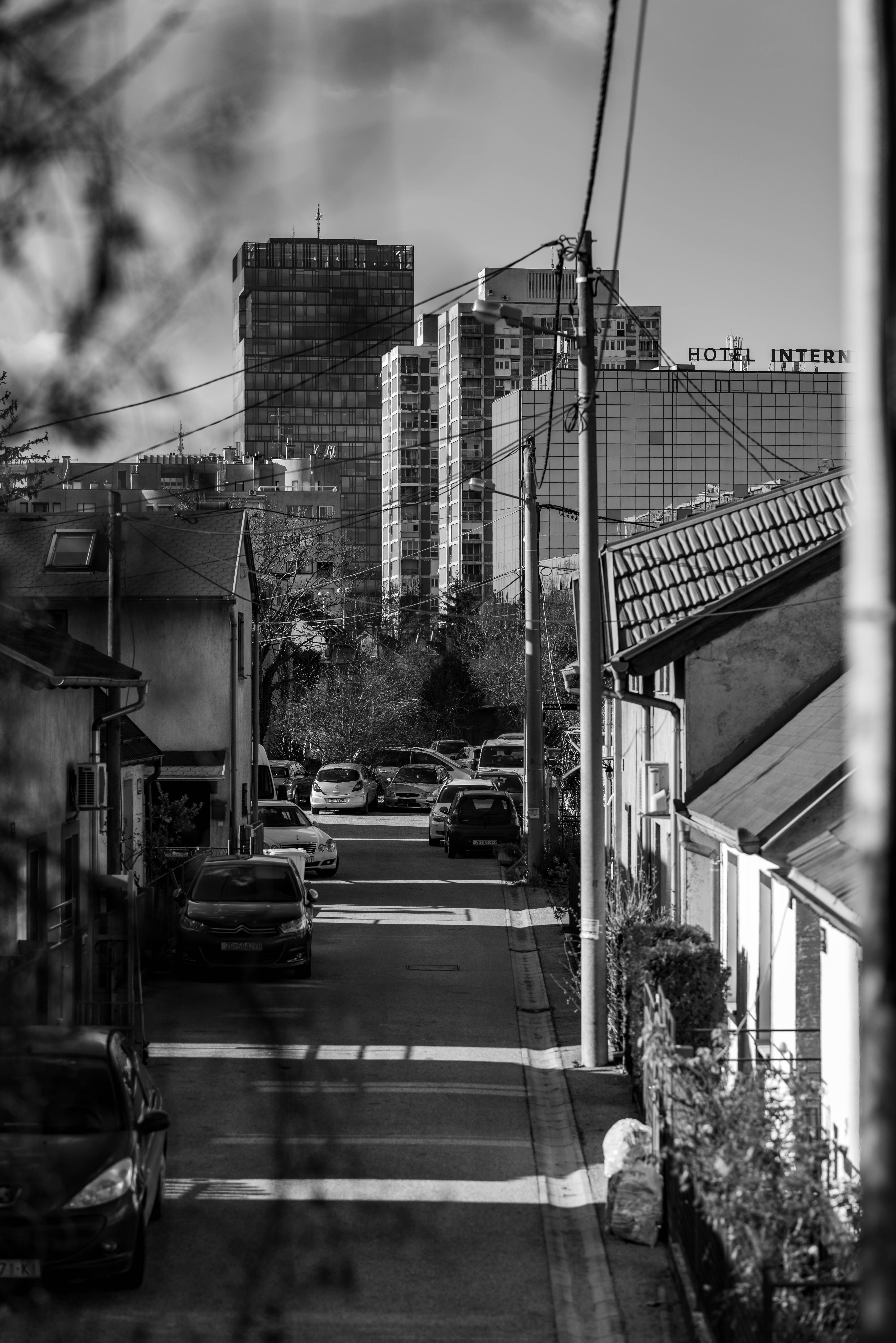 Black and White Urban Street View in Zagreb · Free Stock Photo