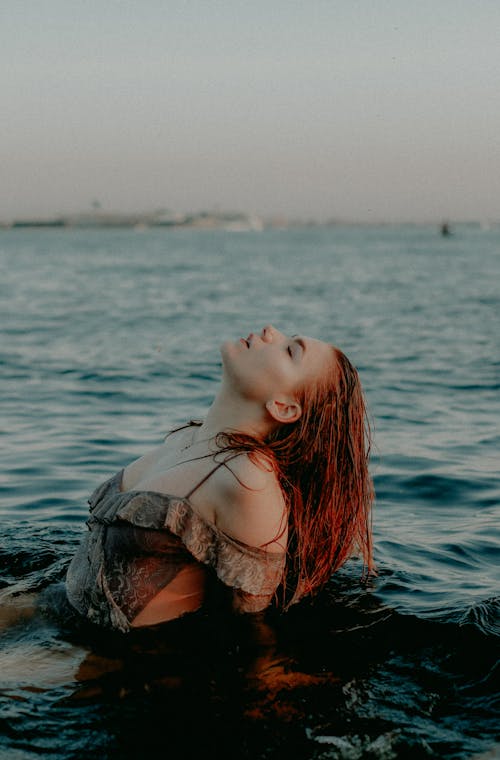Free Photo Of Woman Swimming In The Sea Stock Photo
