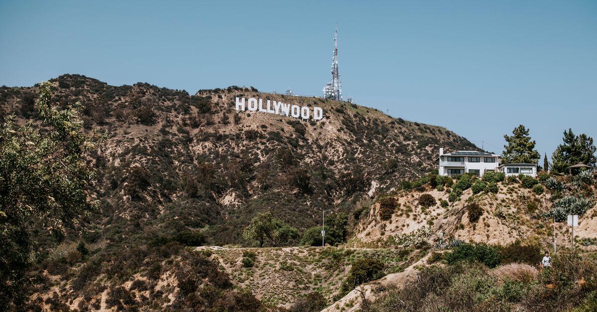Scenic view of the Hollywood Sign on a clear day in Los Angeles, California.