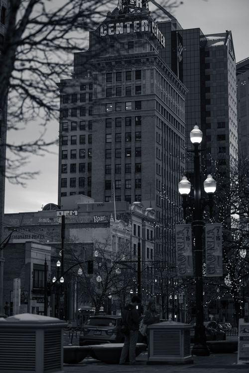 Salt Lake City Downtown at Night with Decorated Lights · Free Stock Photo