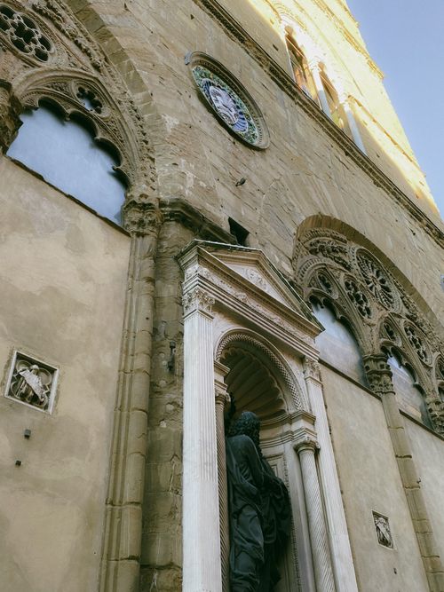 Free Detailed view of Orsanmichele's gothic architecture in Florence, Tuscany, Italy. Stock Photo