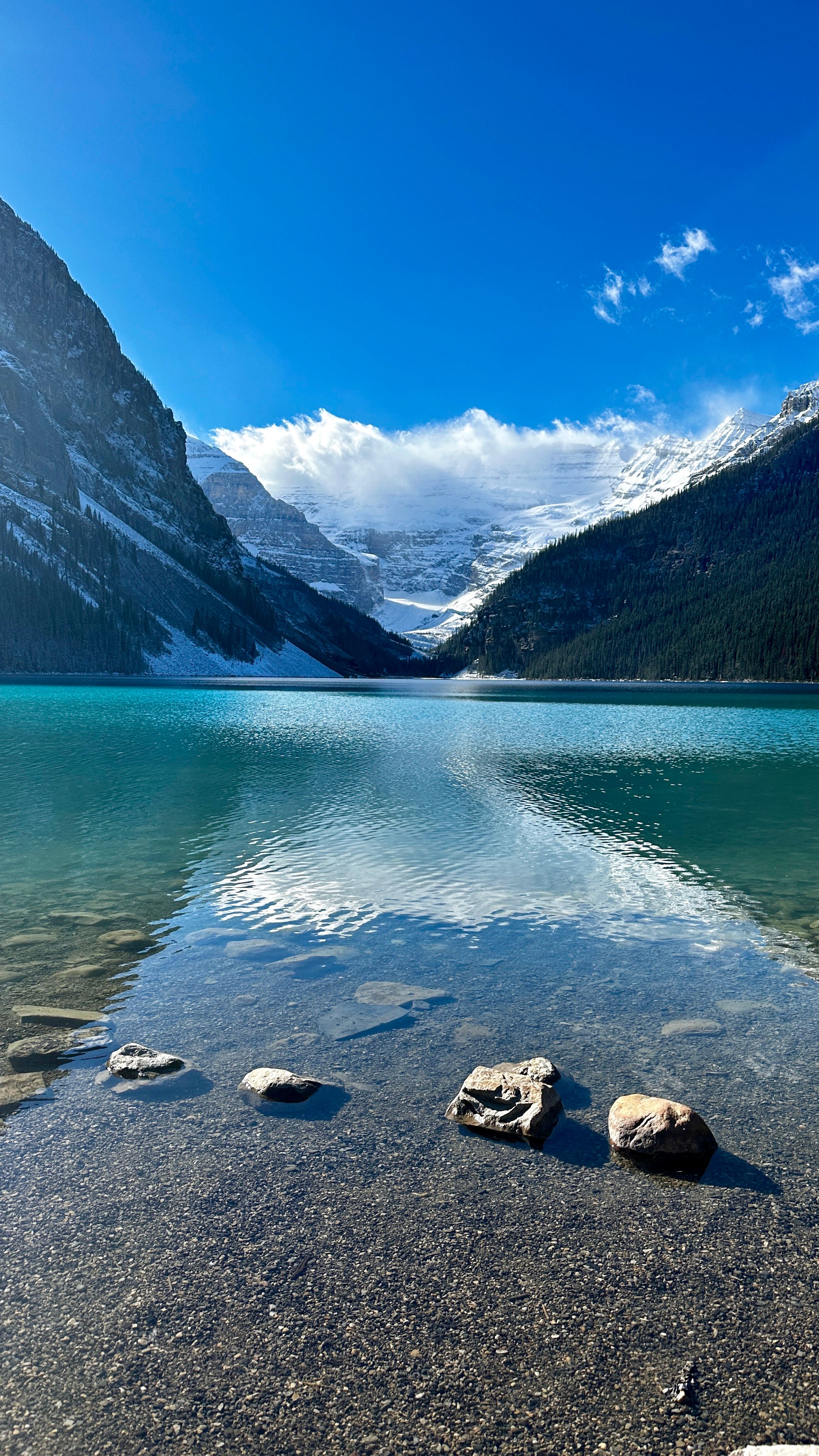 Aerial View of Lake Louise in Banff National Park · Free Stock Photo