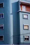 Modern apartment building facade
