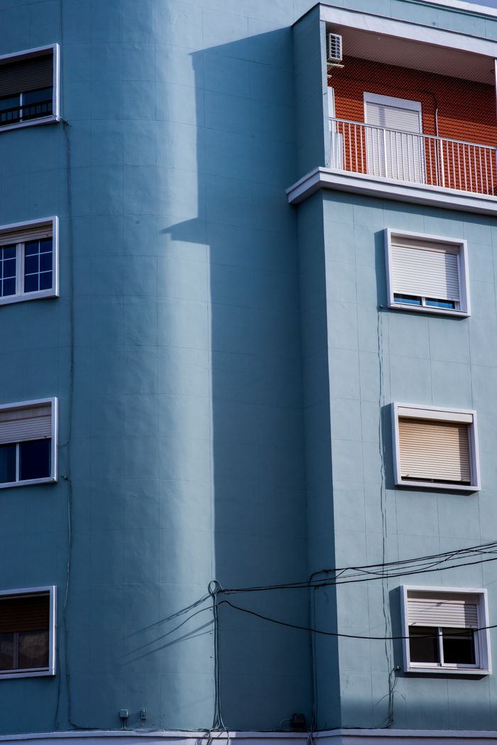 Modern apartment building facade