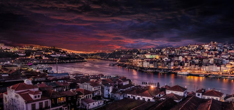 Free stock photo of sea, city, dawn, sky