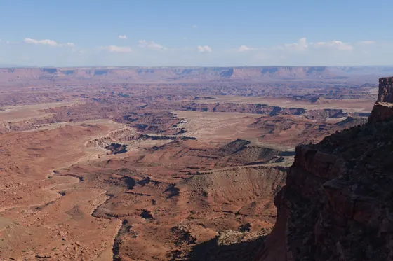 The crater of Upheaval Dome in Canyonlands
