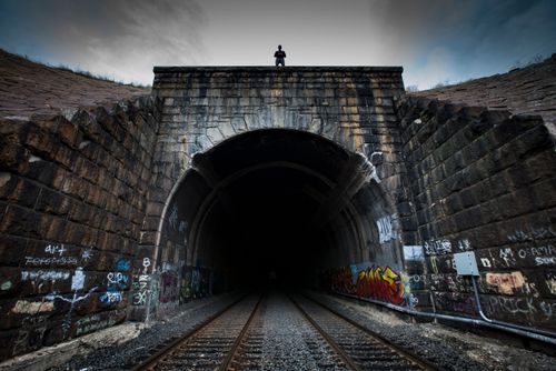 Free train tunnel  Stock Photo