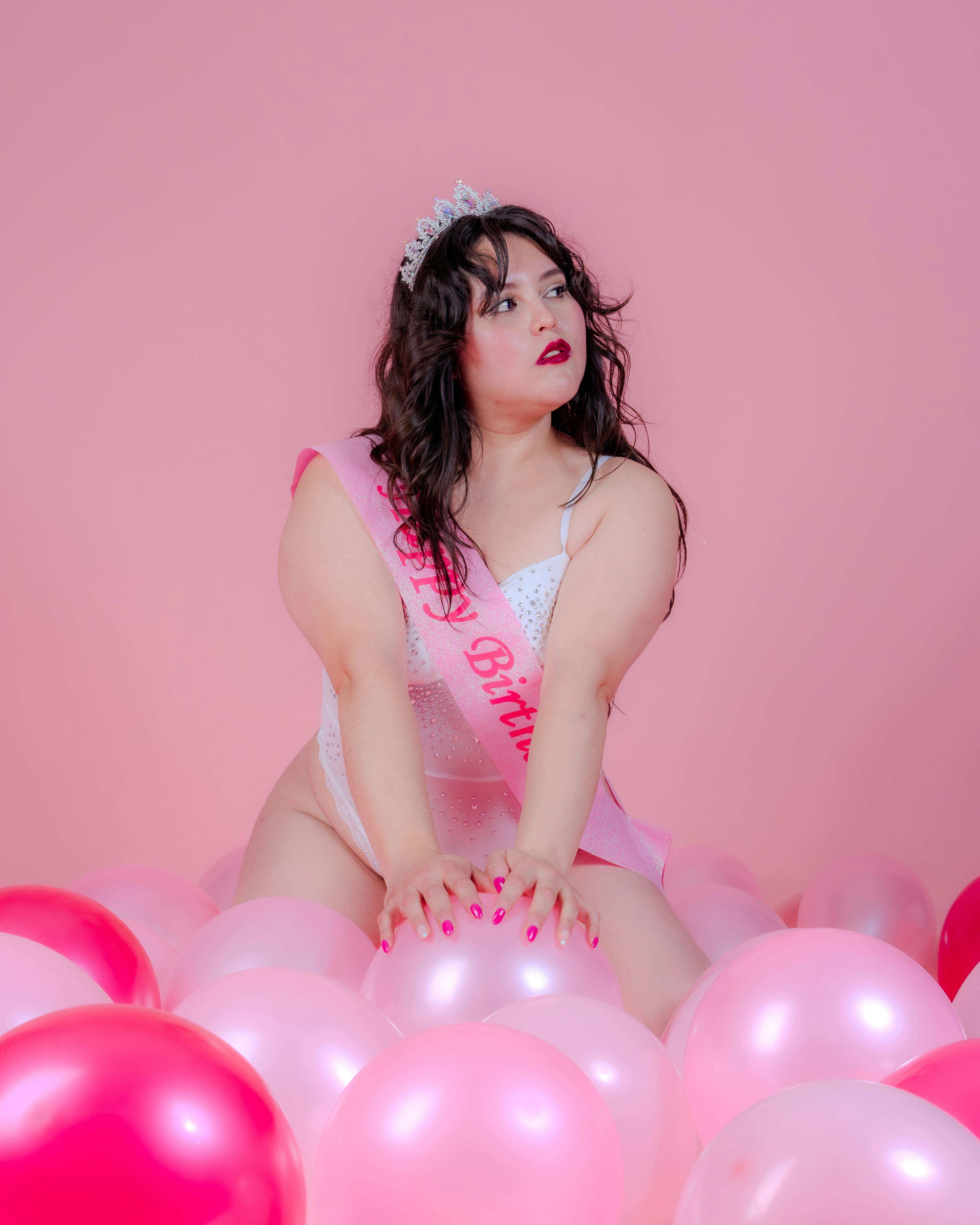 glamorous birthday celebration with balloons