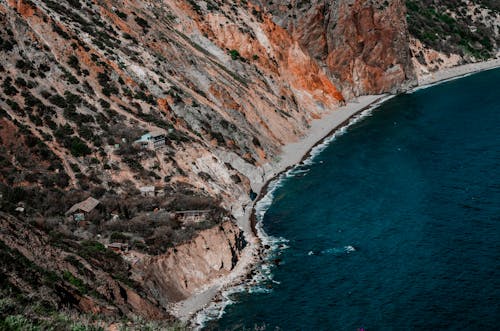 Free Aerial Shot Of Coast Stock Photo