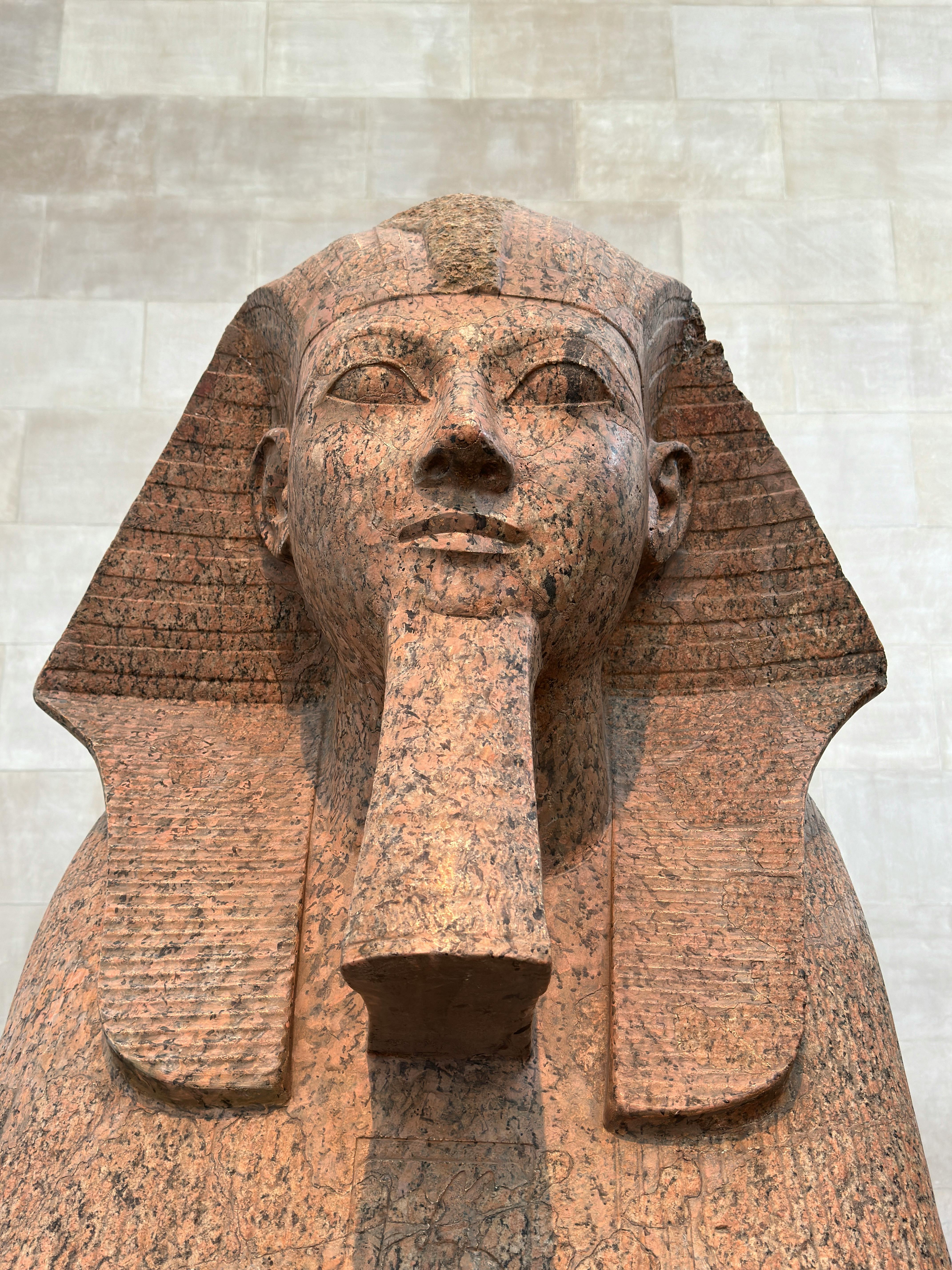 ancient egyptian sphinx statue close up view
