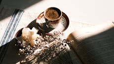 Cozy Morning Coffee with an Open Book