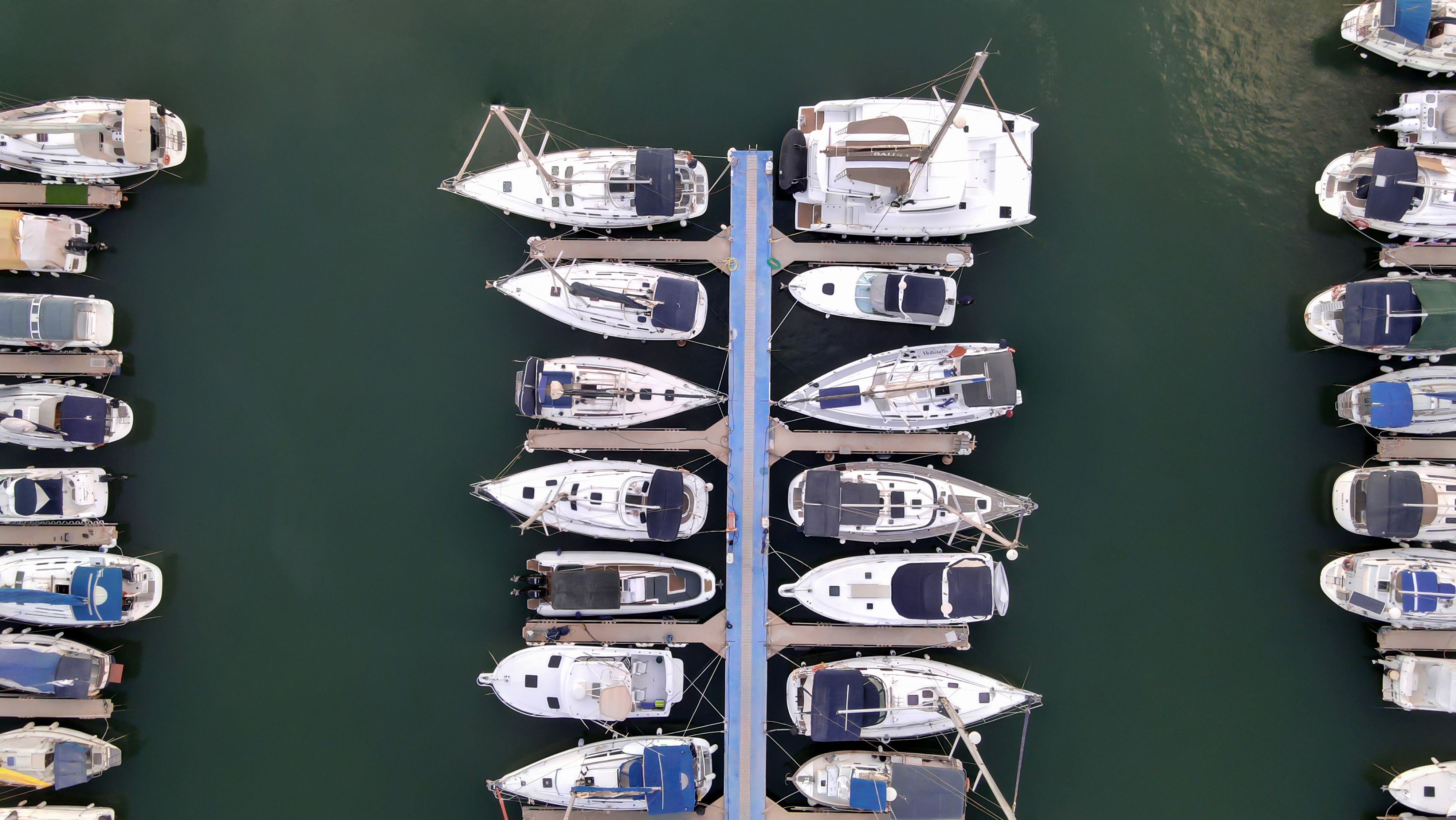 Aerial View of Boats Docked in Israeli Marina · Free Stock Photo